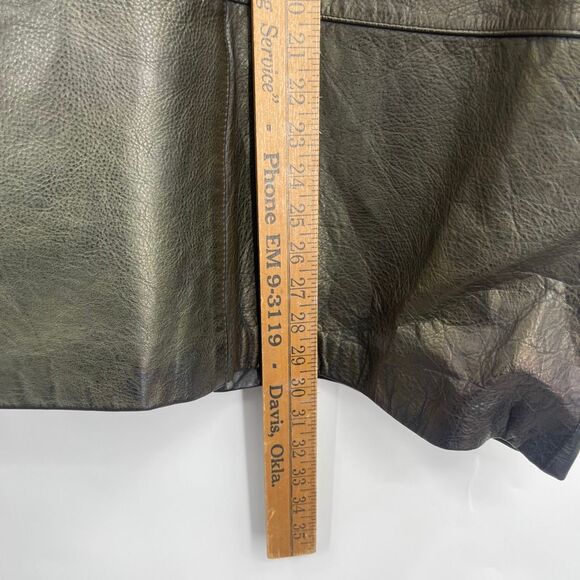 Luis Alvaro Black Long Sleeve Full Zip Genuine Leather Outerwear Jacket Medium - Picture 9 of 9